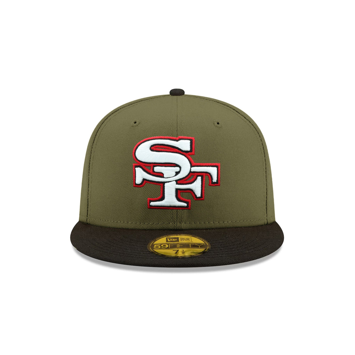 San Francisco 49ers 60th Anniversary Side Patch Olive & Black 59FIFTY Fitted Hat - New Era - 23740110112