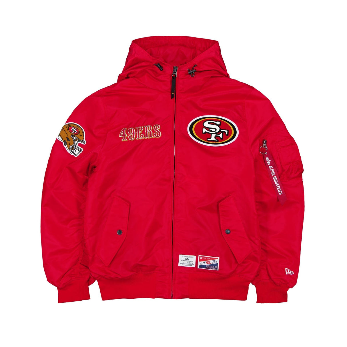 San Francisco 49ers Alpha Industries L - 2B Hooded Bomber Jacket - New Era -