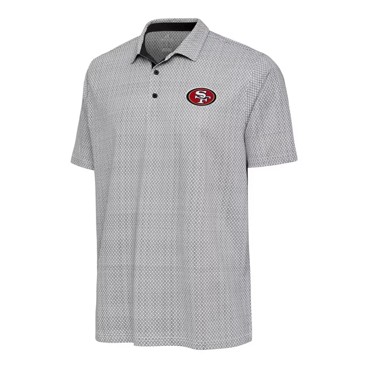 San Francisco 49ers Black & White Antigua Intersect Polo - Antigua -