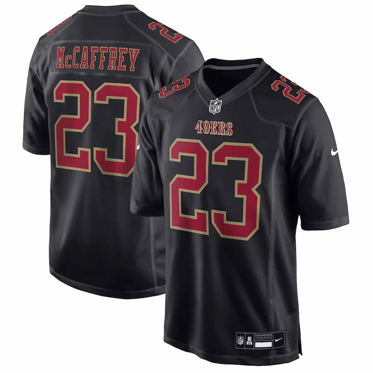 San Francisco 49ers Christian McCaffrey Carbon Black Nike Jersey - Nike -
