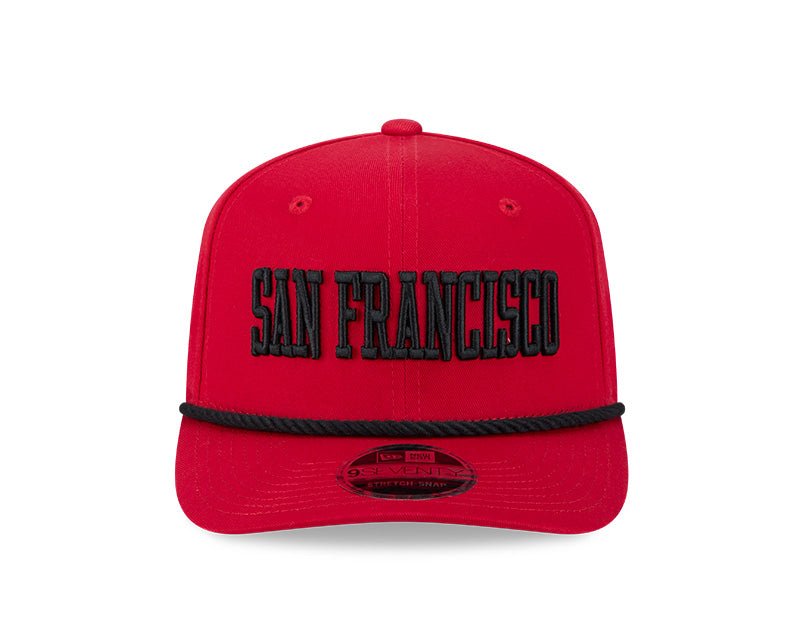 San Francisco 49ers Wordmark Red 9SEVENTY Rope Snapback Hat - New Era - 237404101