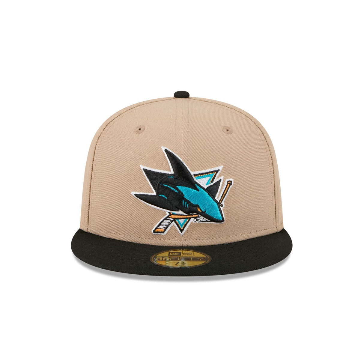 San Jose Sharks Tan & Black 59FIFTY Fitted Hat - New Era -