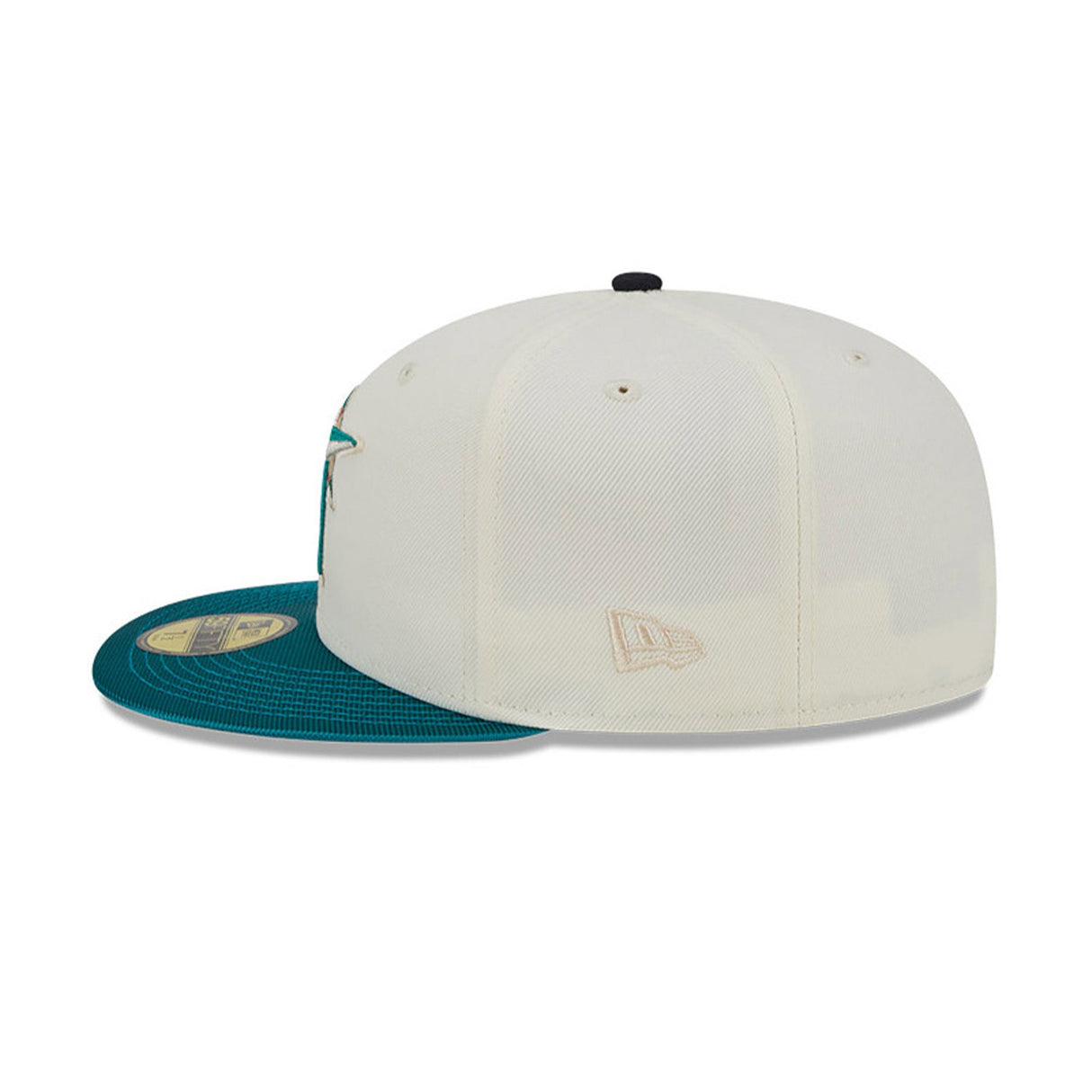 Seattle Mariners Team Shimmer Cream & Teal 59FIFTY Fitted Hat - New Era - 23332541501