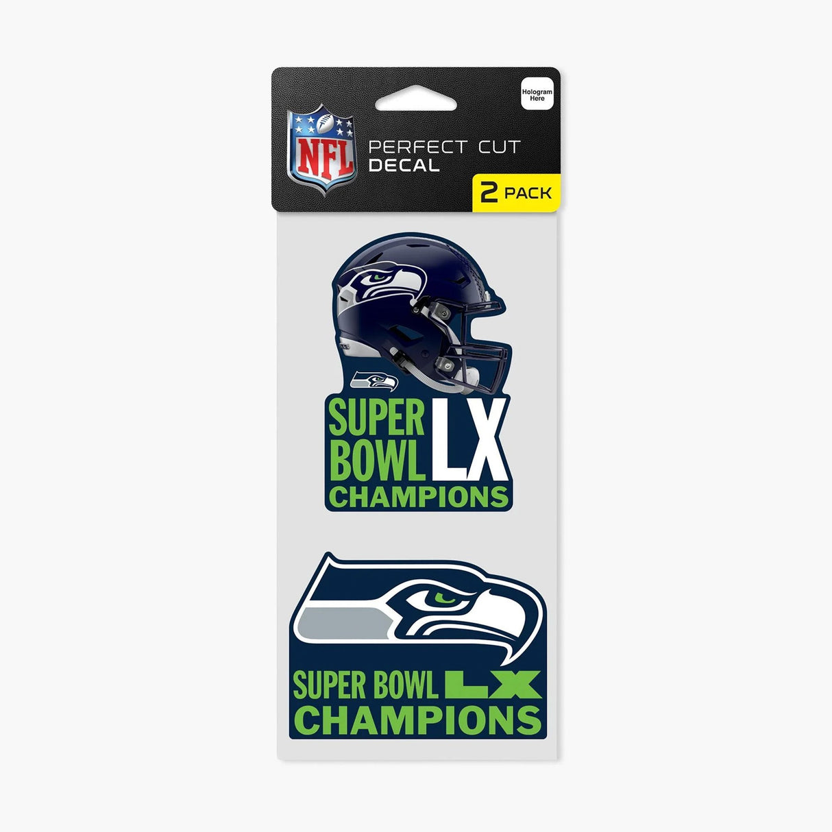 Seattle Seahawks Super Bowl LX Champions 4" x 8" Decal 2 - Pack - Wincraft - 36030802
