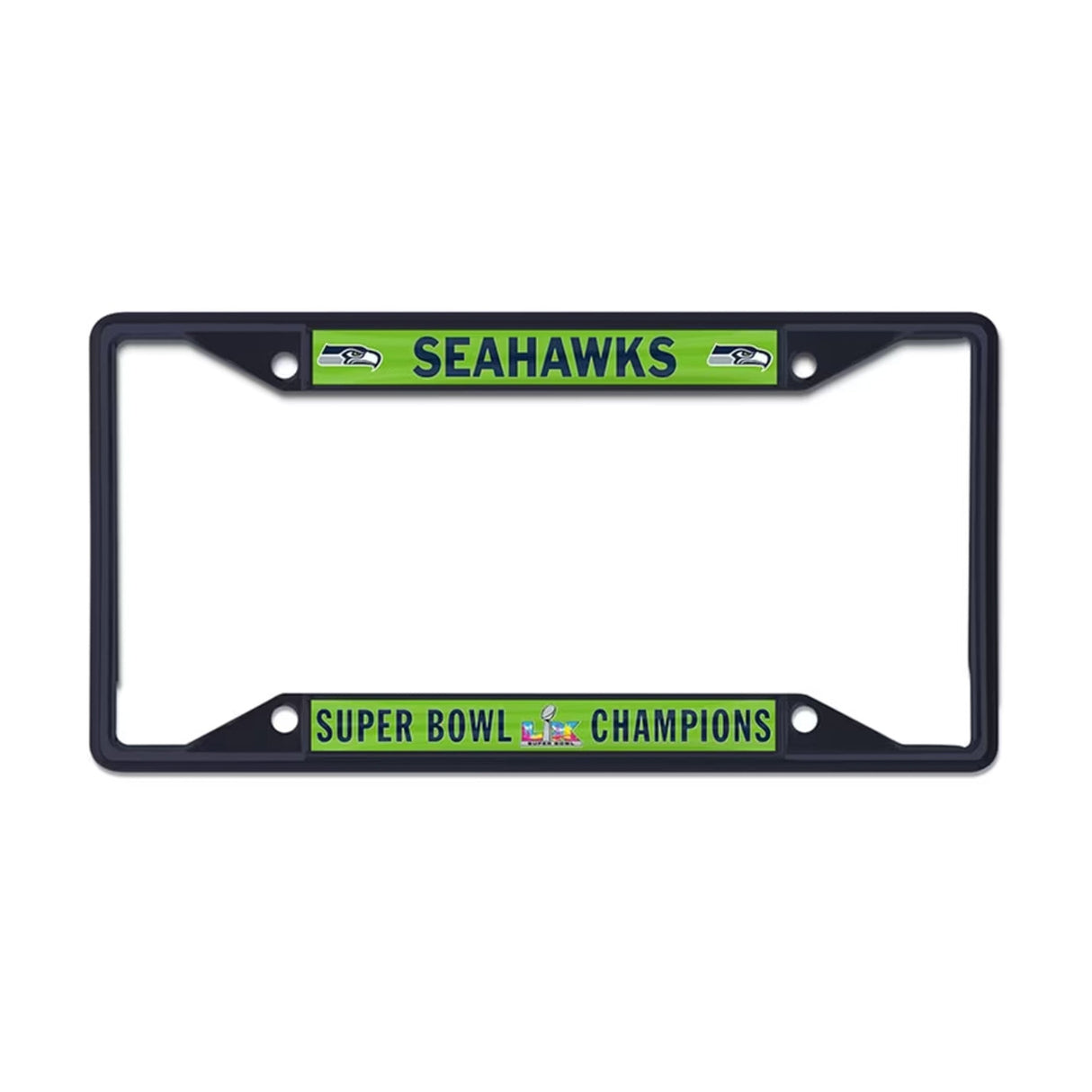 Seattle Seahawks Super Bowl LX Champions Navy License Plate Frame - Wincraft - 36030810