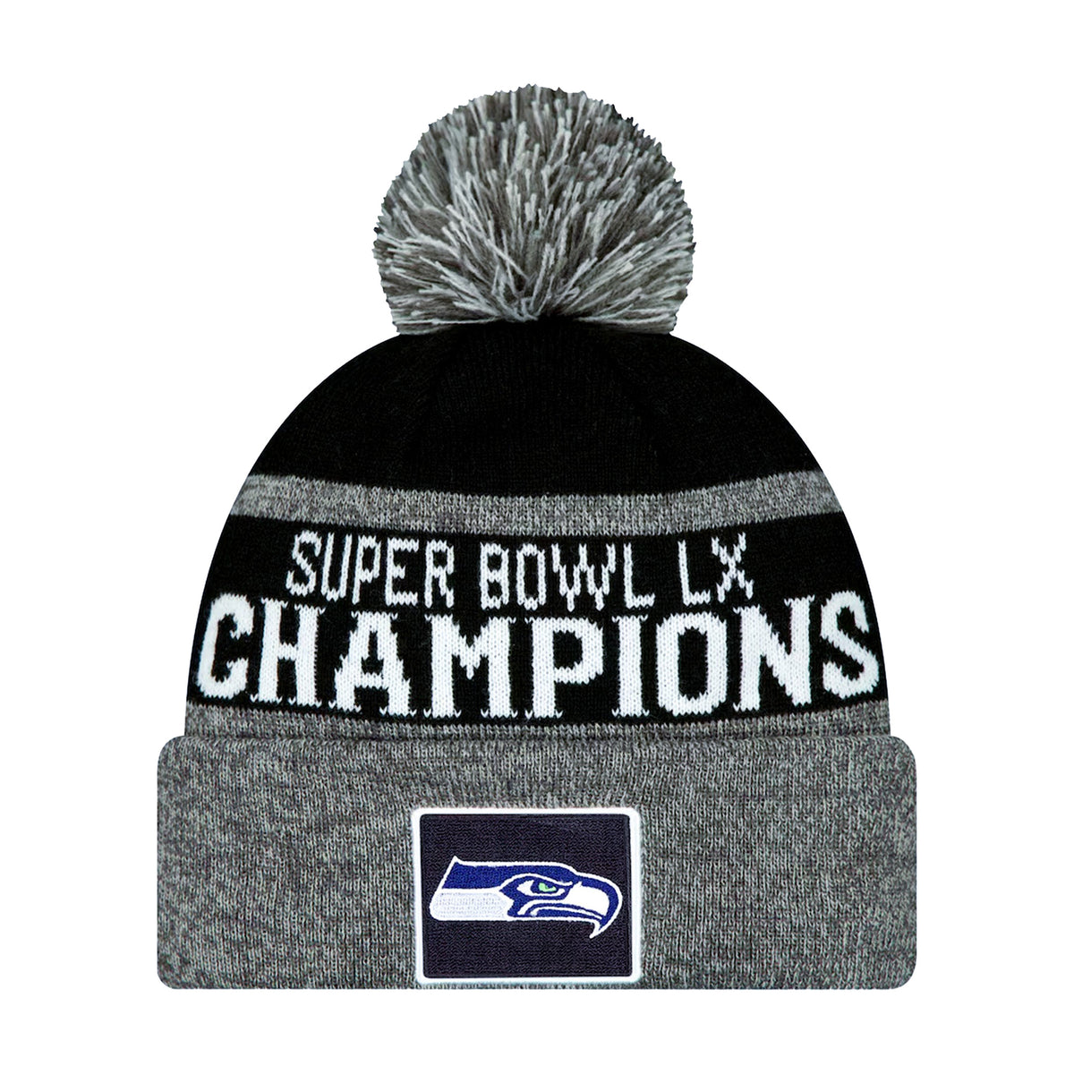 Seattle Seahawks Super Bowl LX Champions Parade Cuffed Knit Pom Beanie - New Era - 36030712803