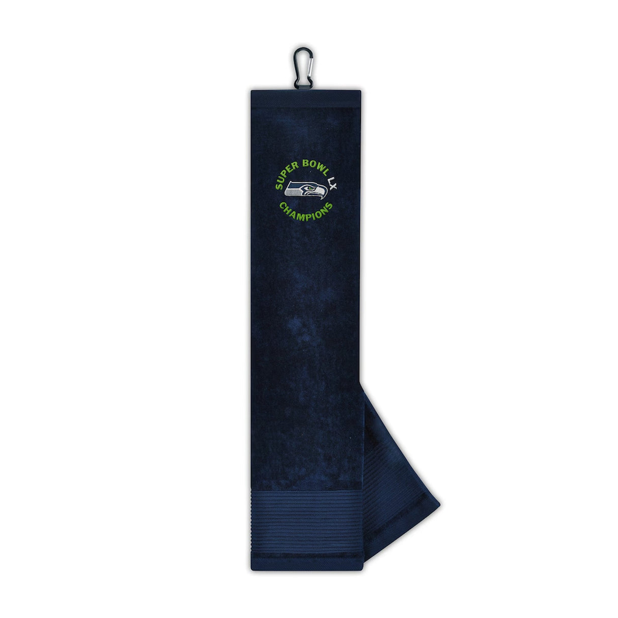 Seattle Seahawks Super Bowl LX Champions Tri - Fold Face/Club Embroidered Golf Towel - Wincraft - 36030818