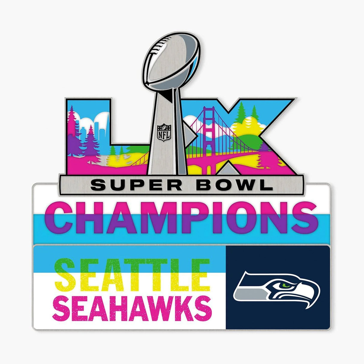 Seattle Seahawks Super Bowl LX Champions Trophy Collector's Pin - Wincraft - 36030805