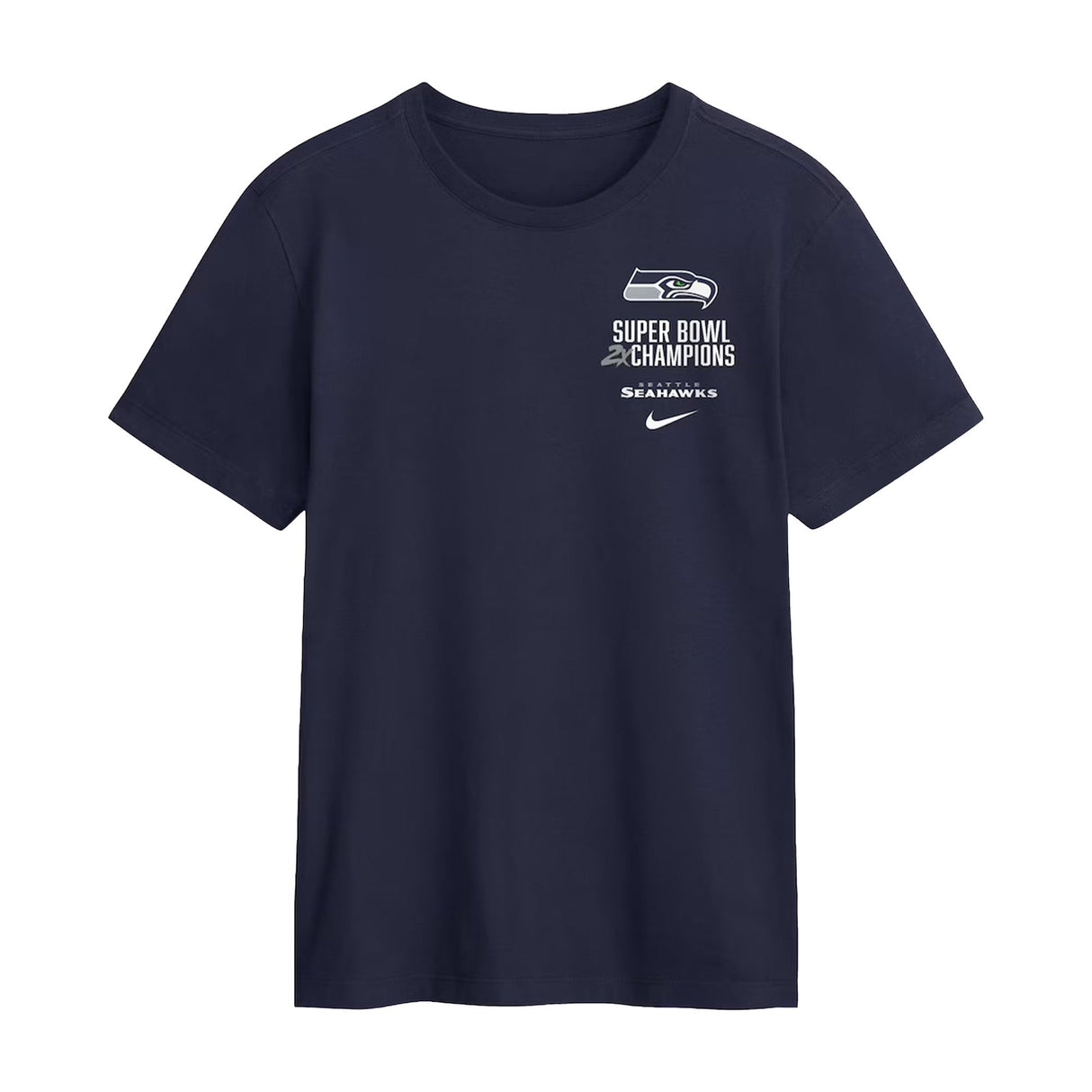 Seattle Seahawks Two - Time Super Bowl Champions Downtown Ring Club Navy T-Shirt - Nike - 360306128201