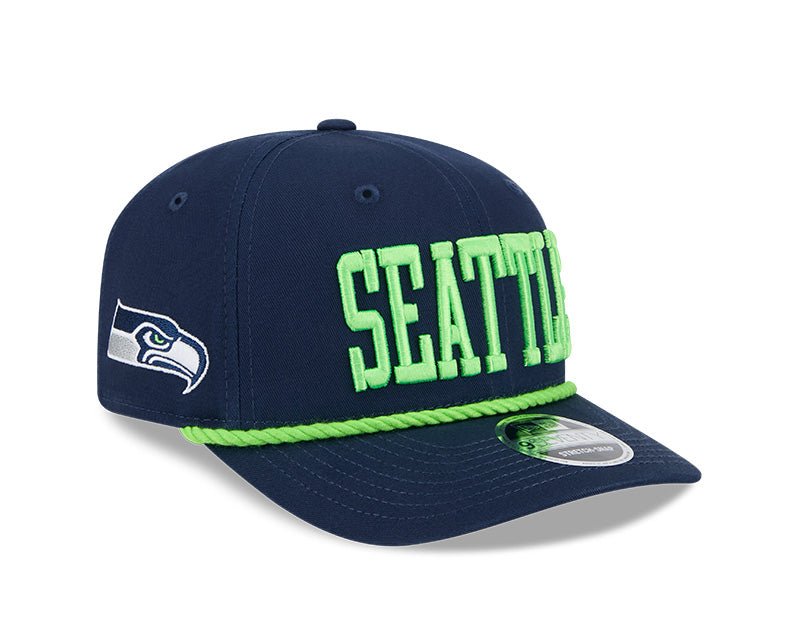 Seattle Seahawks Wordmark Navy 9SEVENTY Rope Stretch - Snap Hat - New Era - 237404128