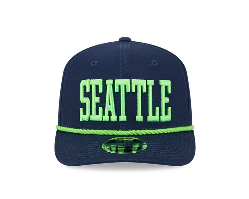 Seattle Seahawks Wordmark Navy 9SEVENTY Rope Stretch - Snap Hat - New Era - 237404128