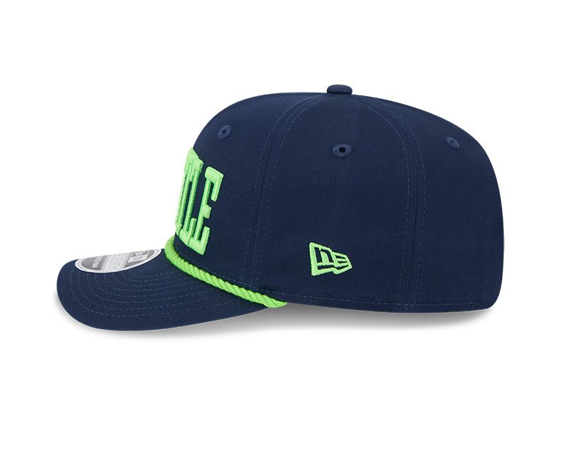 Seattle Seahawks Wordmark Navy 9SEVENTY Rope Stretch - Snap Hat - New Era - 237404128
