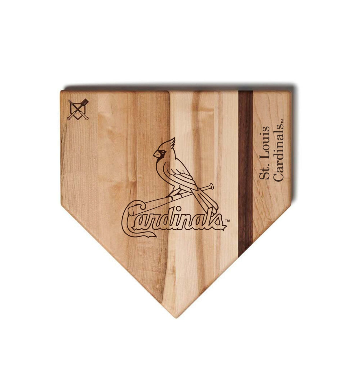 St. Louis Cardinals Home Plate Cutting Boards | Multiple Sizes | Multiple Designs - Baseball BBQ -