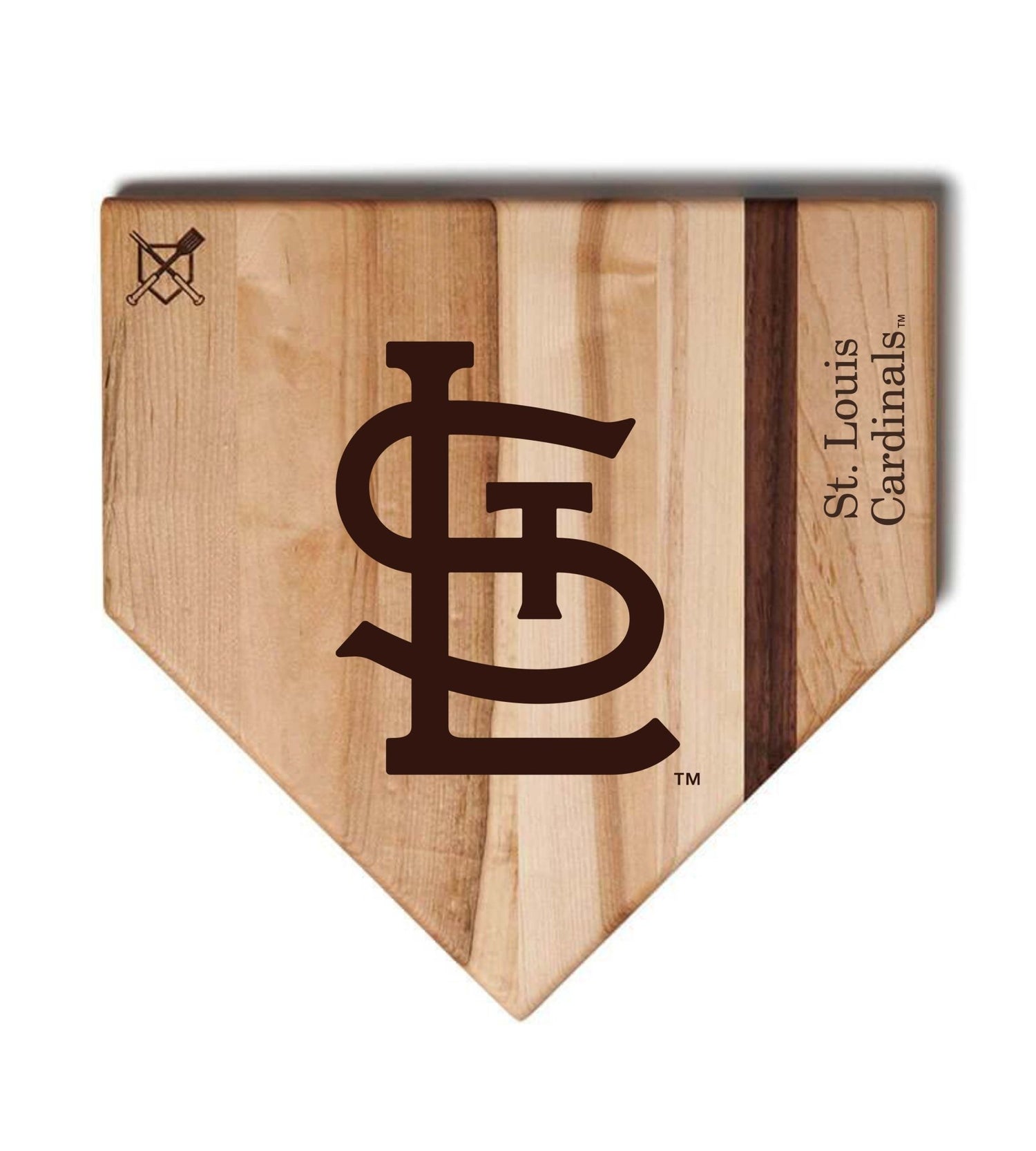 St. Louis Cardinals Home Plate Cutting Boards | Multiple Sizes | Multiple Designs - Baseball BBQ -