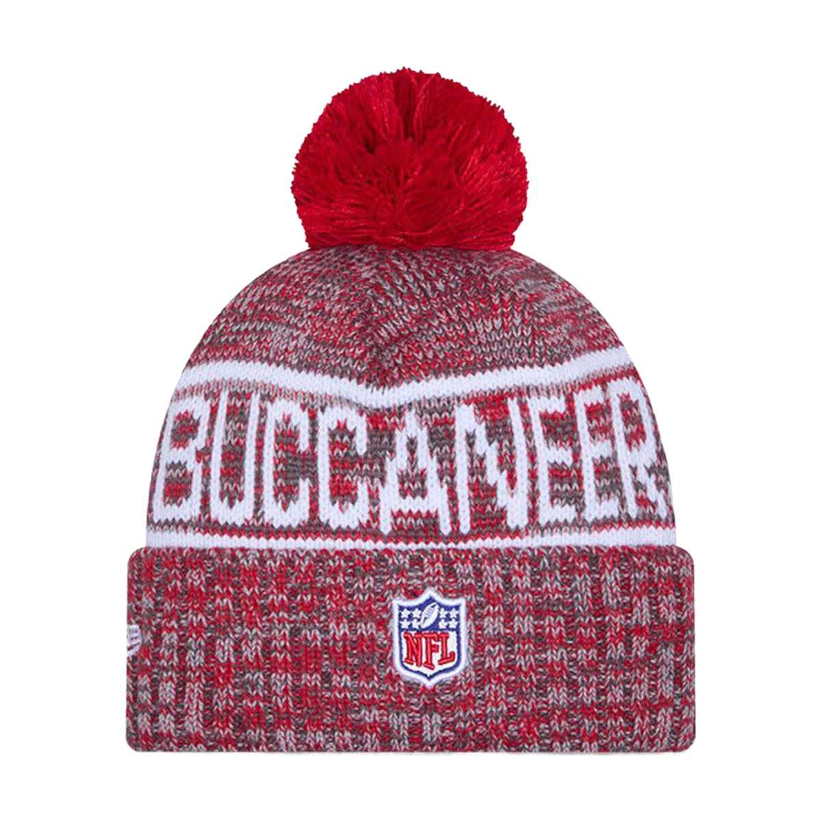 Tampa Bay Buccaneers Red/Gray Pom Knit Beanie - New Era -