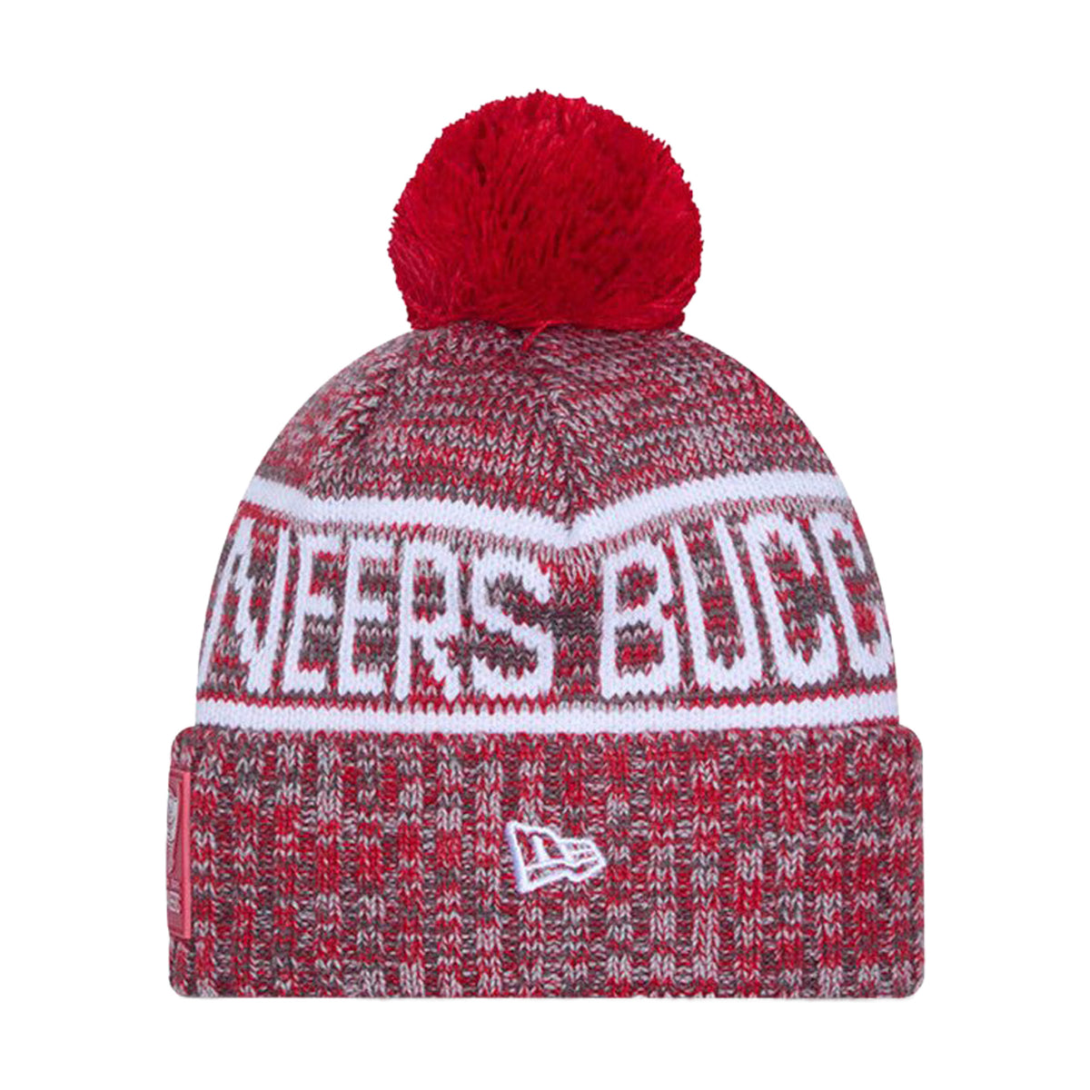 Tampa Bay Buccaneers Red/Gray Pom Knit Beanie - New Era -