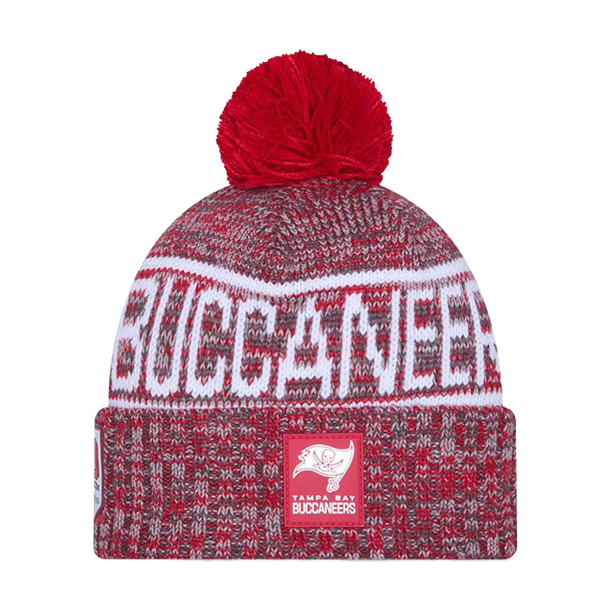 Tampa Bay Buccaneers Red/Gray Pom Knit Beanie - New Era -