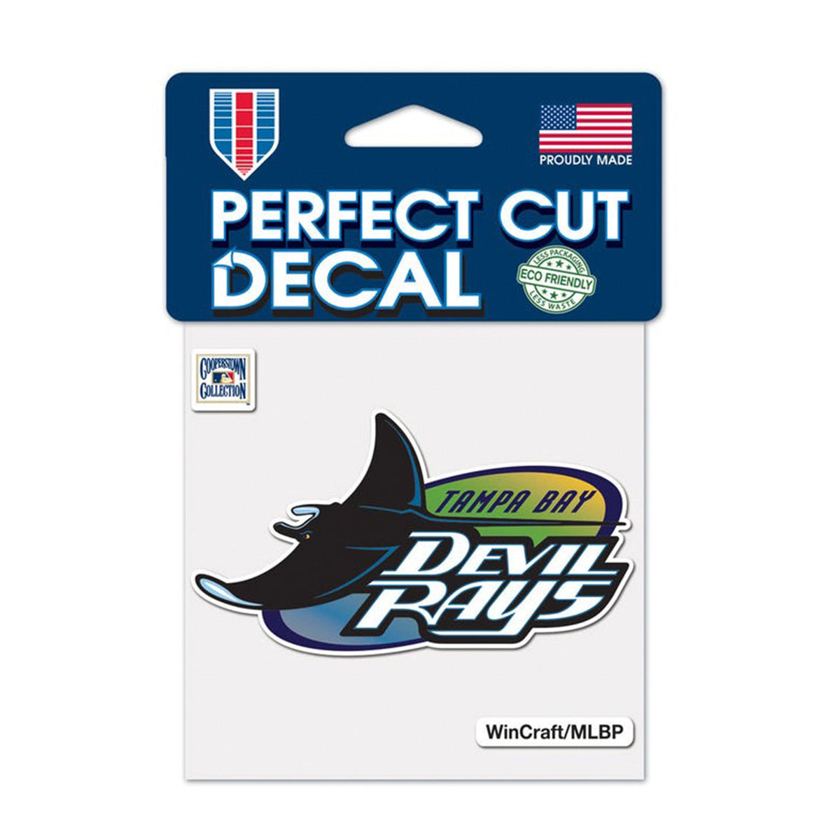 Tampa Bay Devil Rays Cooperstown Collection Classic Logo 4x4 Perfect Cut Decal - Wincraft - 3210409