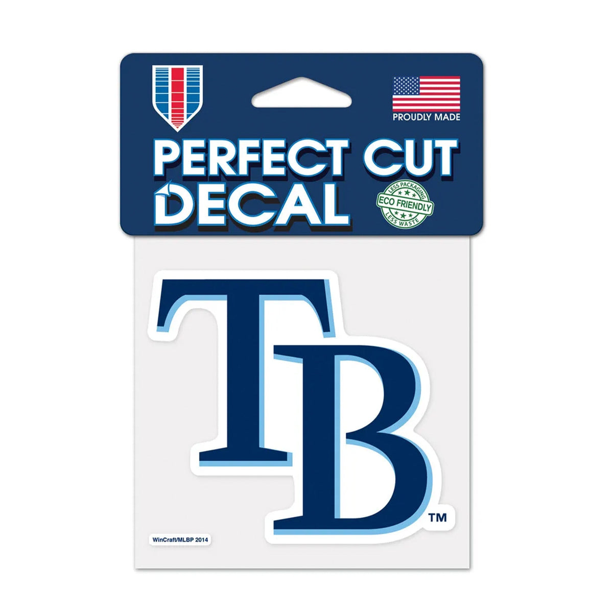 Tampa Bay Rays Navy Light Blue TB Logo Baseball 4x4 Perfect Cut Decal - Wincraft - 3233409