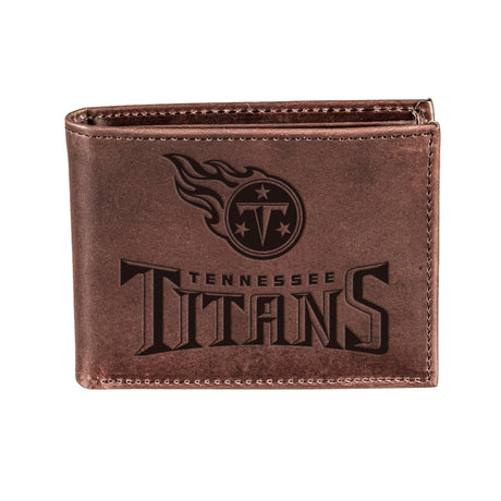 Tennessee Titans, Bi - Fold Wallet, Brown, CH, 100% Genuine Leather - EG Collective - 808412080180