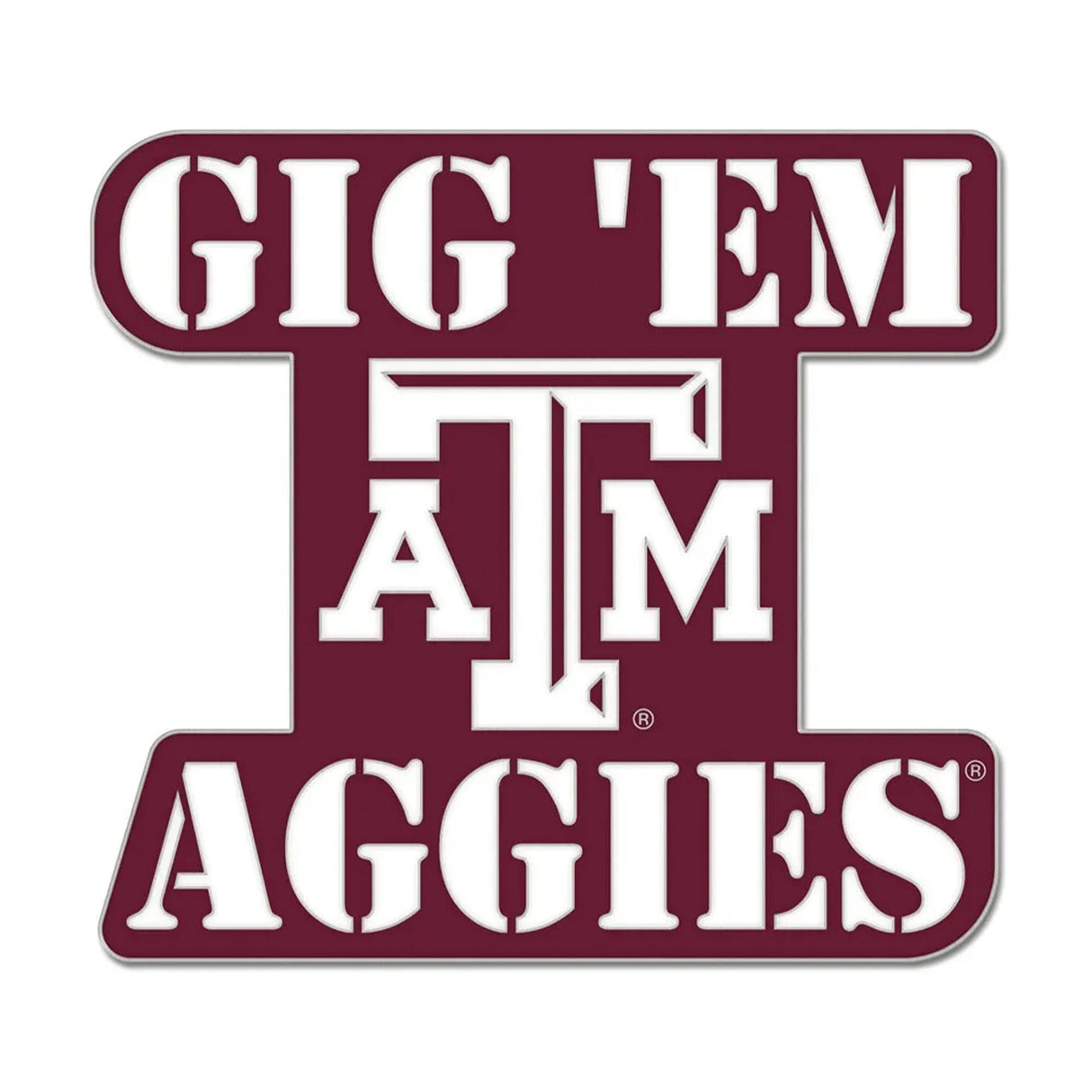 Texas A&M Aggies Gig Em Slogan Collector Enamel Pin - Wincraft - 3236016649