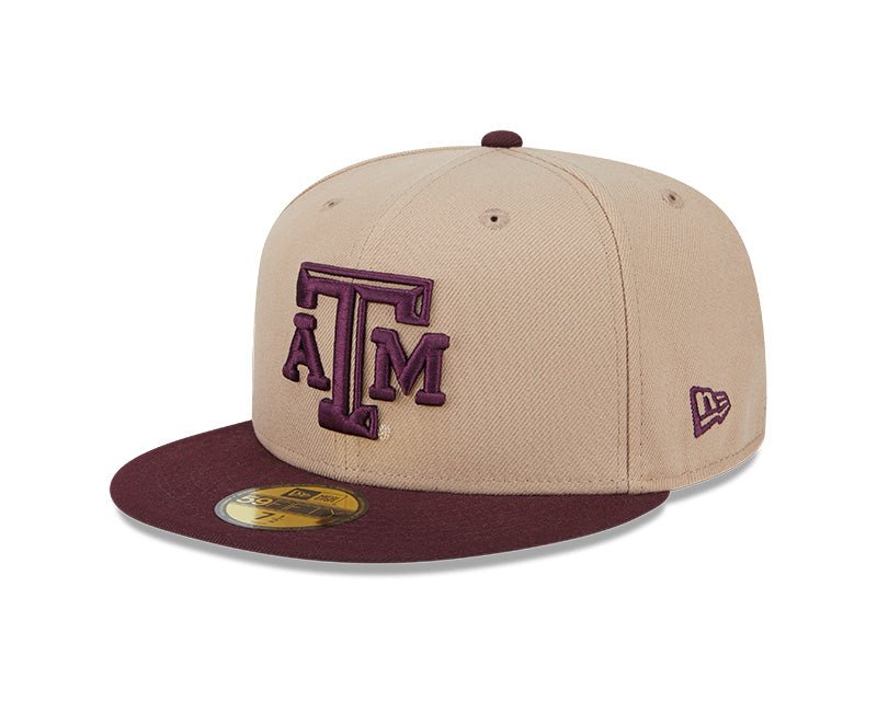 Texas A&M Aggies Khaki & Maroon 59FIFTY Fitted Hat - New Era -
