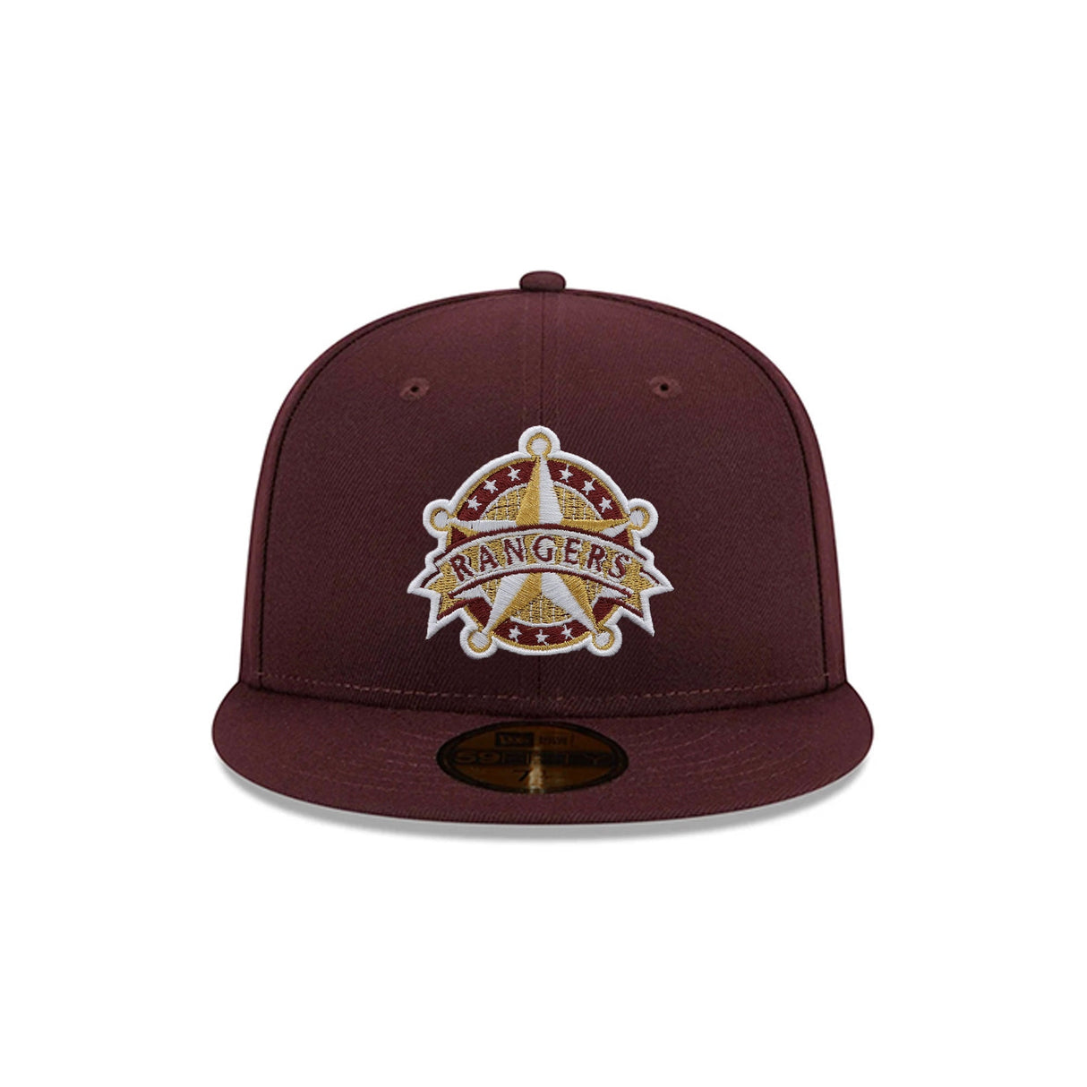 Texas Rangers Cooperstown Collection Metallic Gold Logo Maroon 59FIFTY Fitted Hat - New Era - 23863842212