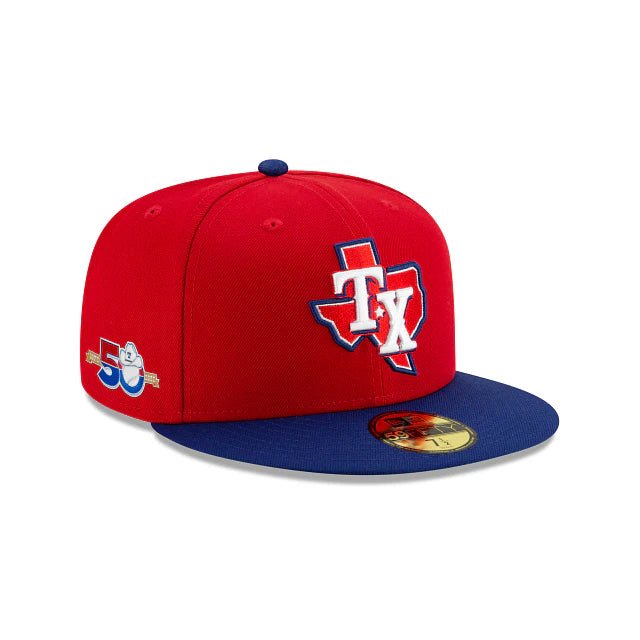 Texas Rangers Red & Blue 50th Anniversary 59FIFTY Fitted Hat - New Era -