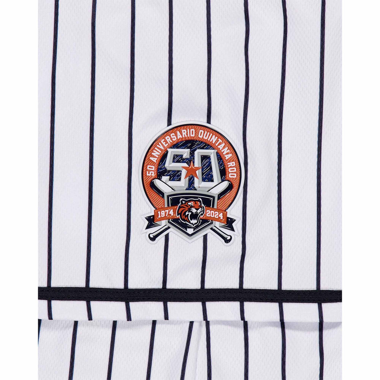 Tigres de Quintana Roo 50th Anniversary White Pinstripe New Era Baseball Jersey - New Era -