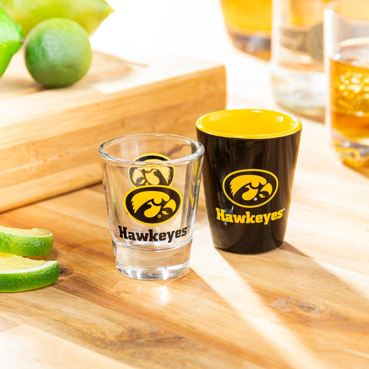 University of Iowa 4 - Piece Ceramic and Glass 2oz. Shot Glass Set - EG Collective - 801946180654