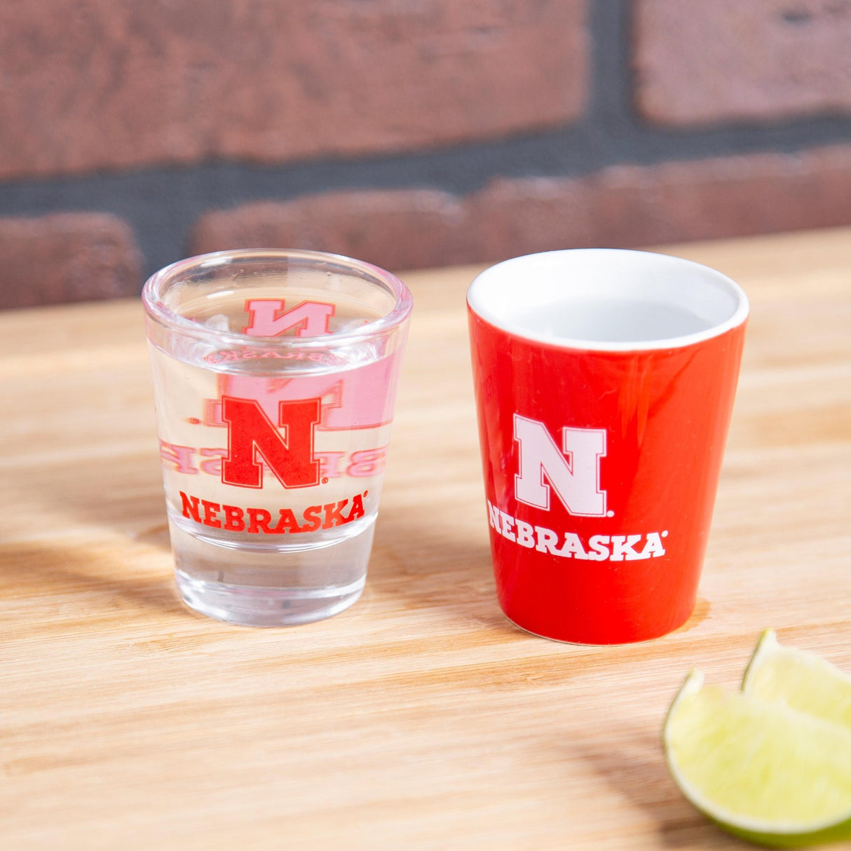 University of Nebraska 4 - Piece Ceramic and Glass 2oz. Shot Glass Set - EG Collective - 801946180548