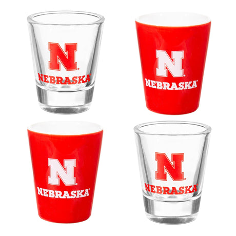 University of Nebraska 4 - Piece Ceramic and Glass 2oz. Shot Glass Set - EG Collective - 801946180548
