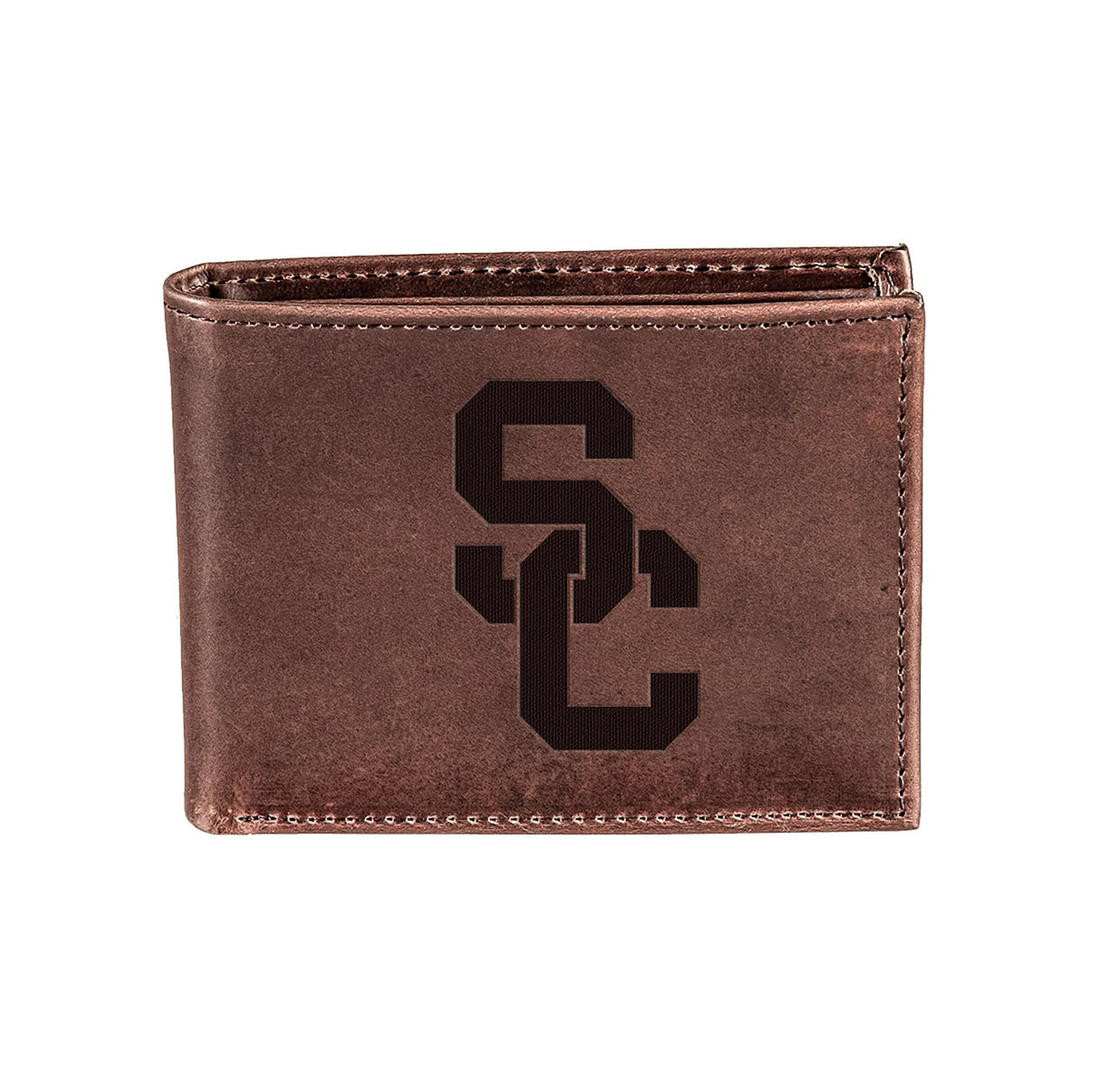 University of Southern California, Bi - Fold Wallet, Brown, CH, 100% Genuine Leather - EG Collective - 801946307471