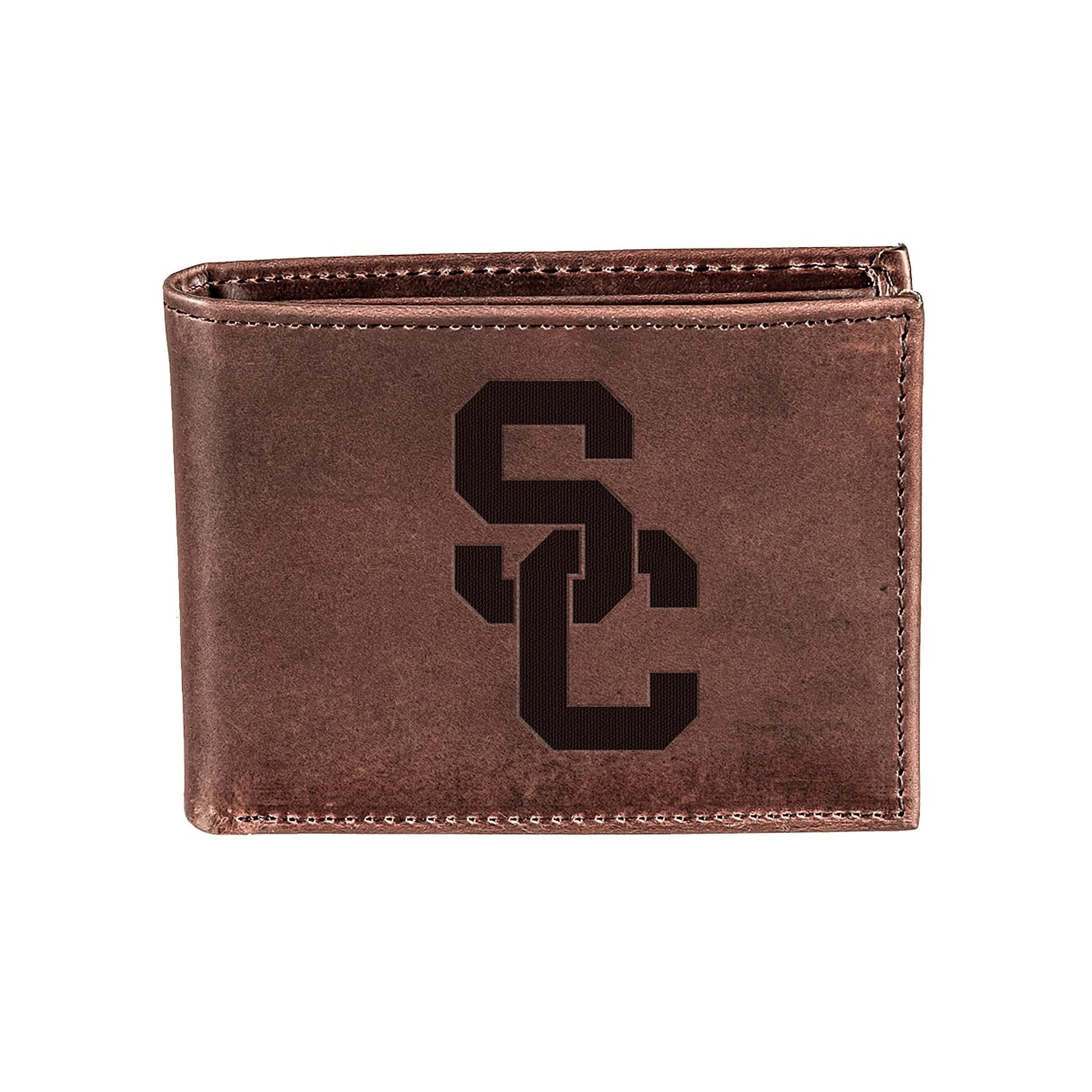 University of Southern California, Bi - Fold Wallet, Brown, CH, 100% Genuine Leather - EG Collective - 801946307471