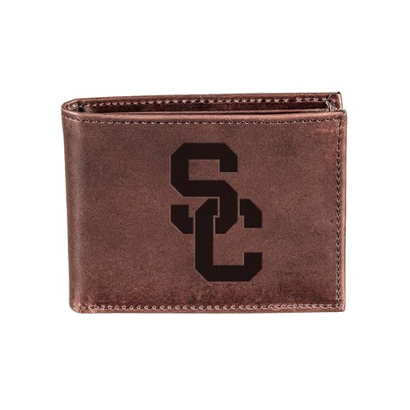 University of Southern California, Bi - Fold Wallet, Brown, CH, 100% Genuine Leather - EG Collective - 801946307471