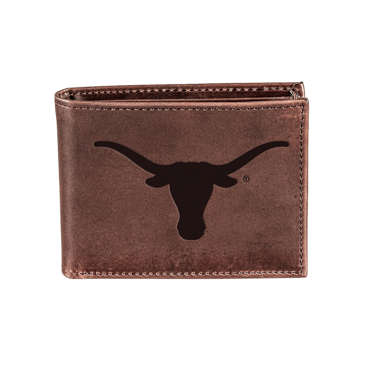 University of Texas, Bi - Fold Wallet, Brown, CH, 100% Genuine Leather - EG Collective - 801946051695