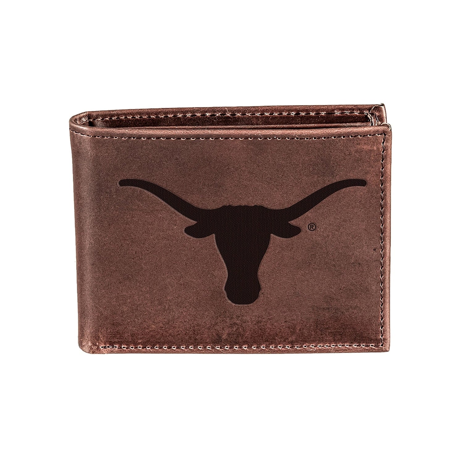 University of Texas, Bi - Fold Wallet, Brown, CH, 100% Genuine Leather - EG Collective - 801946051695
