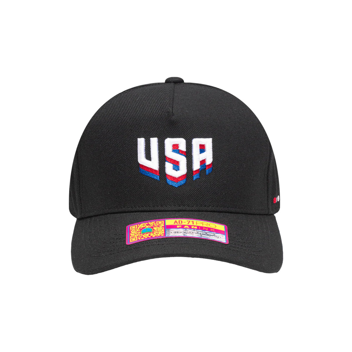 USA Soccer Tri Color Cola Logo Black Snapback Hat - Fan Ink - 150150171901