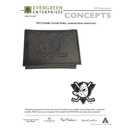 Wallet, Tri - Fold, Anaheim Ducks - EG Collective - 808412018237