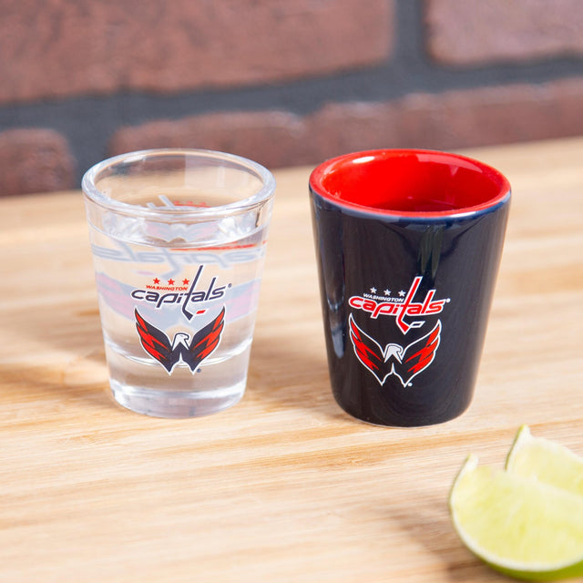 Washington Capitals 4 - Piece Ceramic and Glass 2oz. Shot Glass Set - EG Collective - 801946180371