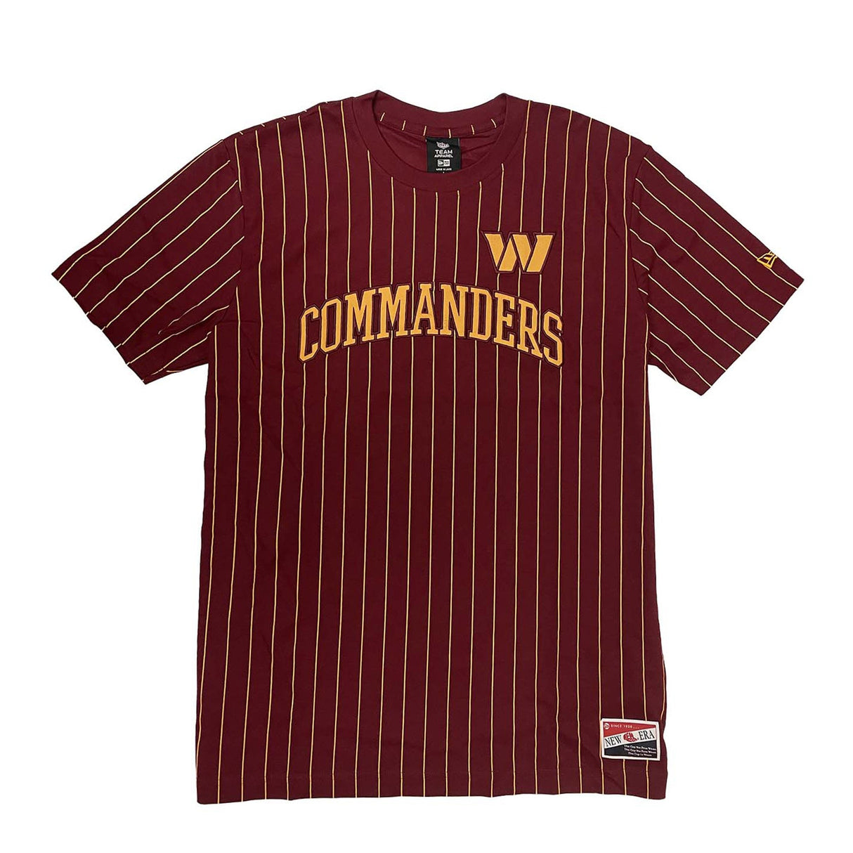 Washington Commanders Burgundy & Gold Pinstripe New Era Throwback T-Shirt - New Era -