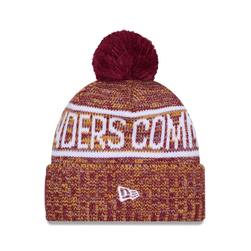 Washington Commanders Burgundy/Gold Pom Knit Beanie - New Era -
