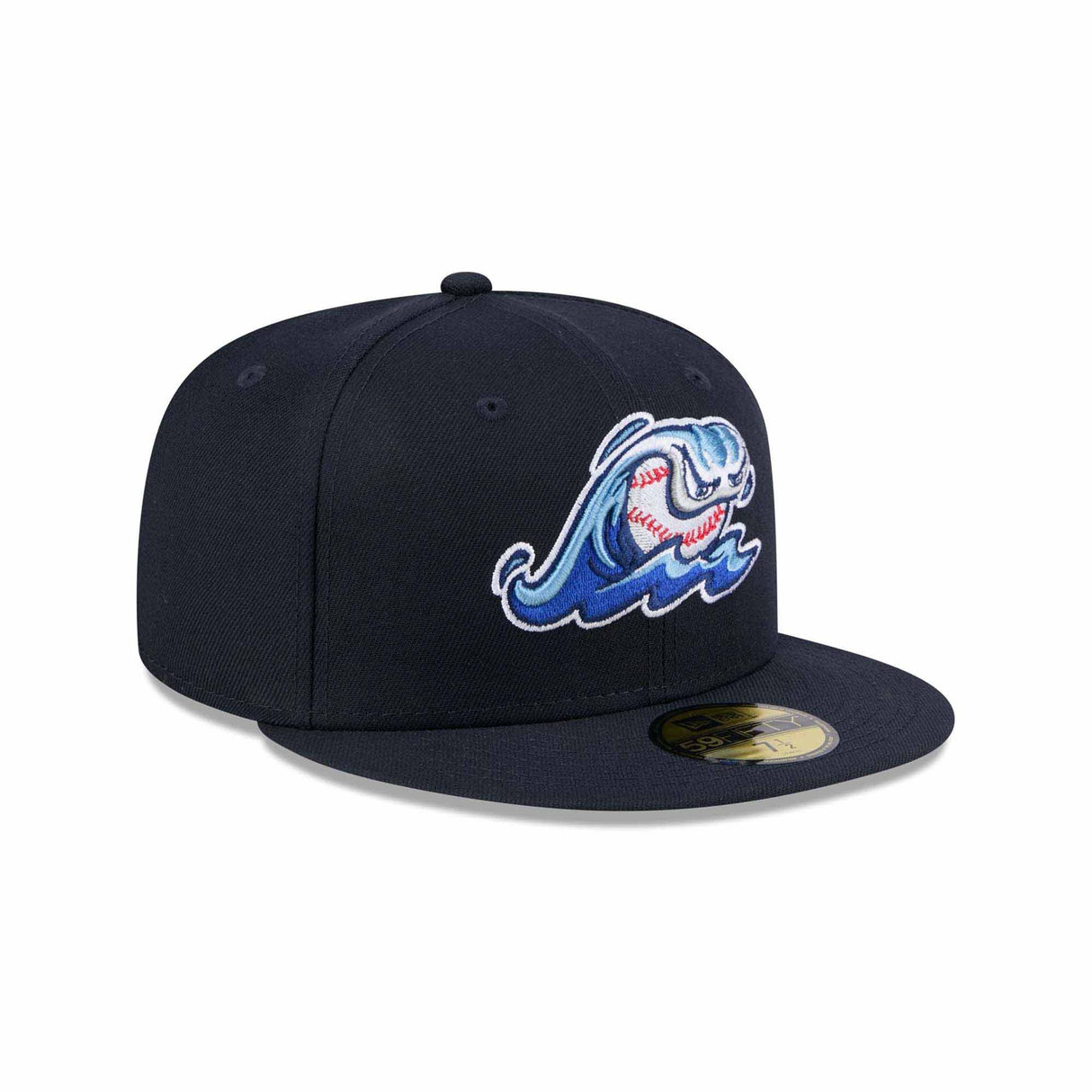 West Michigan Whitecaps Wave Logo Embroidered Navy Fitted Hat - New Era -
