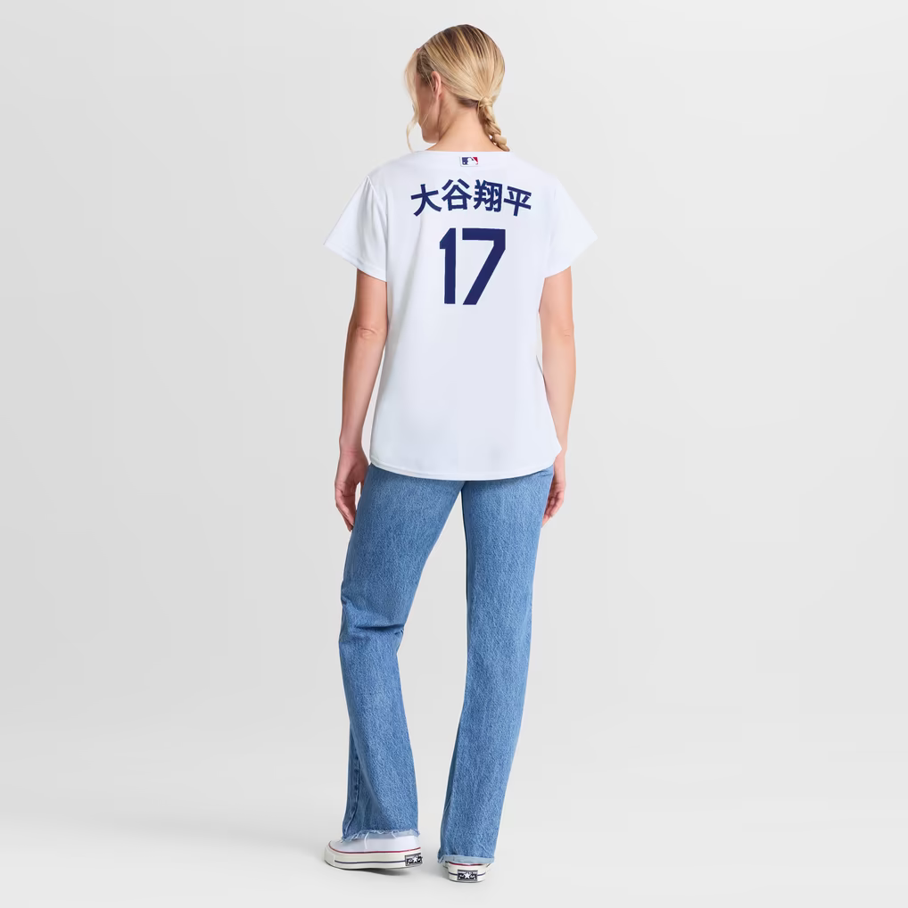 Women's Los Angeles Dodgers Shohei Ohtani Kanji White Home Replica Jersey