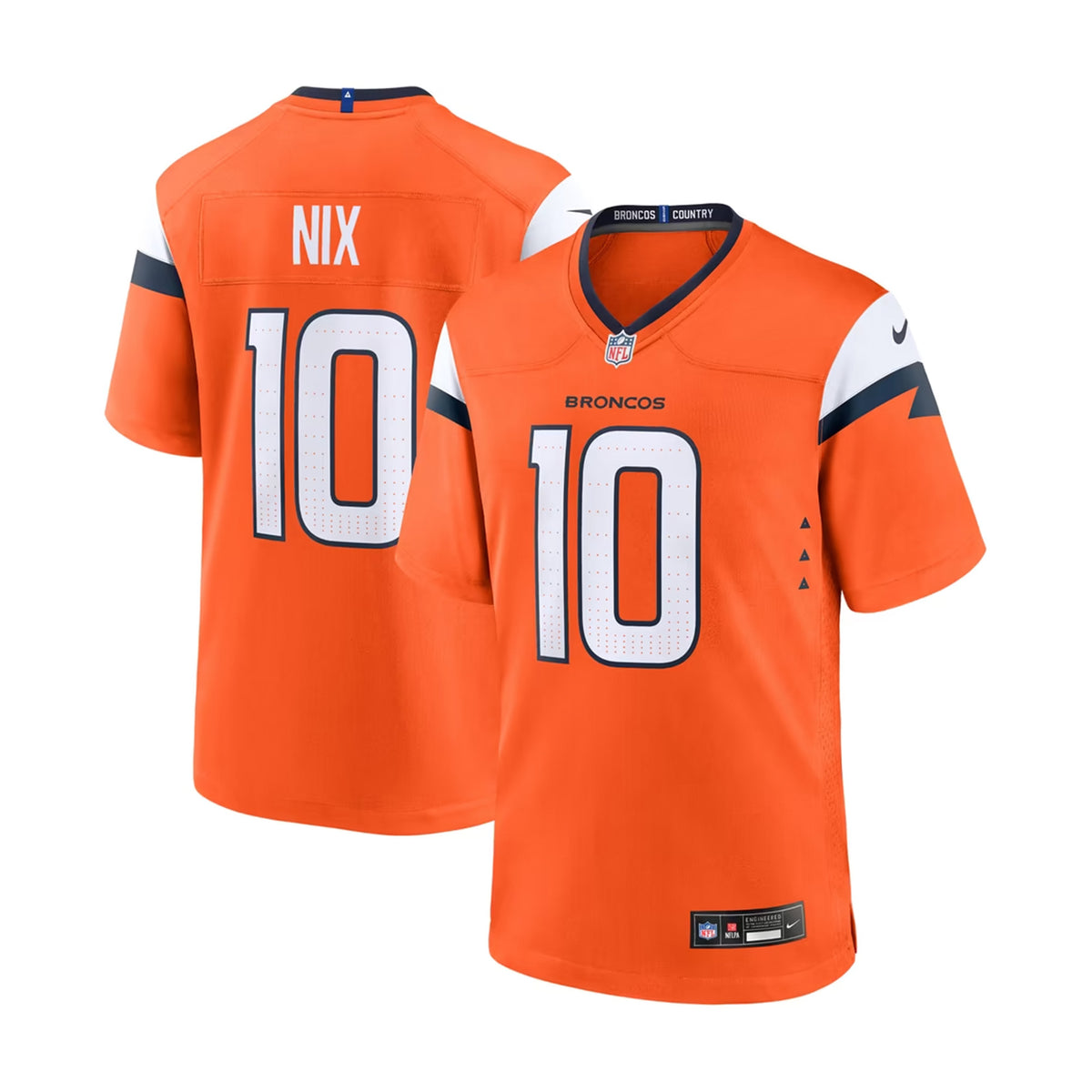 Youth Denver Broncos Bo Nix Orange Game Jersey
