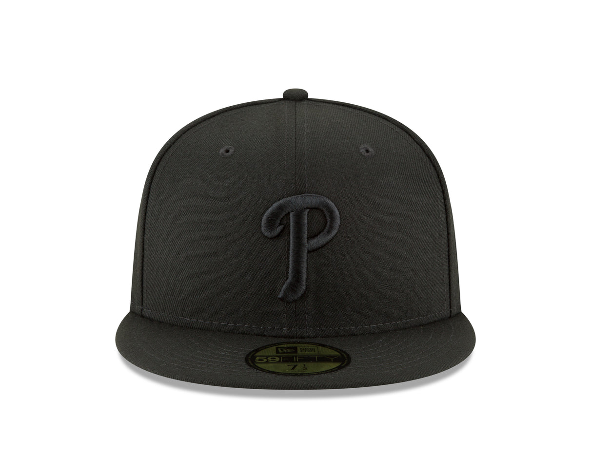 Philadelphia Phillies Black on Black 59FIFTY Fitted