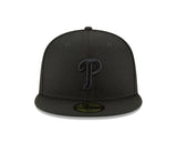 Philadelphia Phillies Black on Black 59FIFTY Fitted