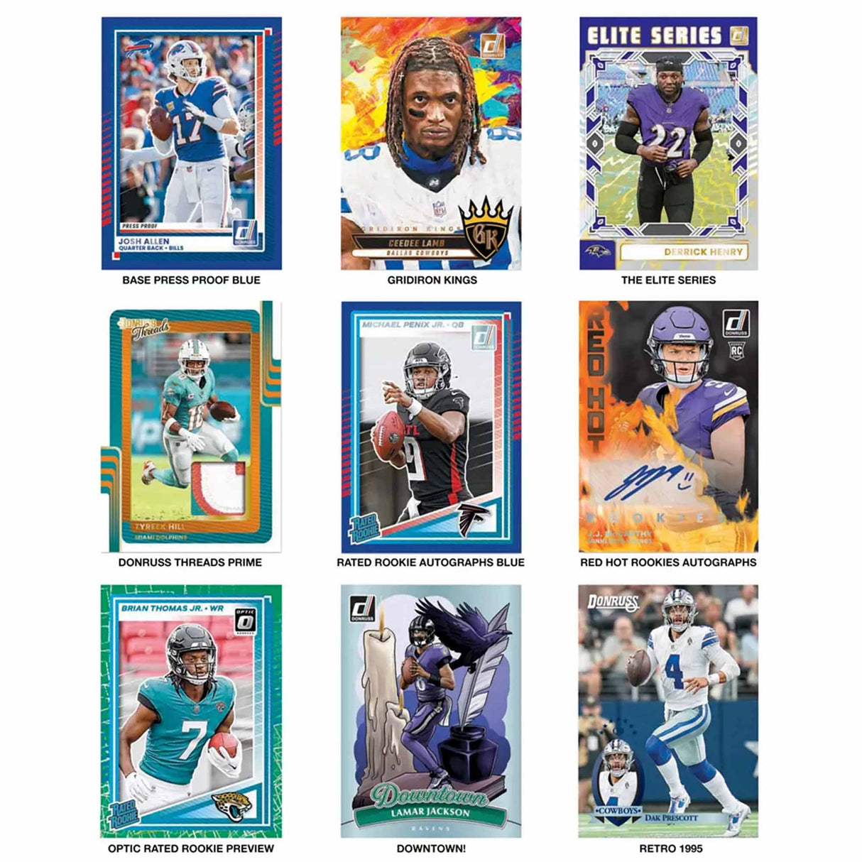 2025 Panini Donruss NFL Trading Cards 30 - Card Value Pack - Panini America - 
