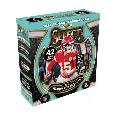 2025 Panini Select Football Trading Cards Mega Box Pink Prizm Shock 7pk - 42 Cards Total - Panini America - 30020510028