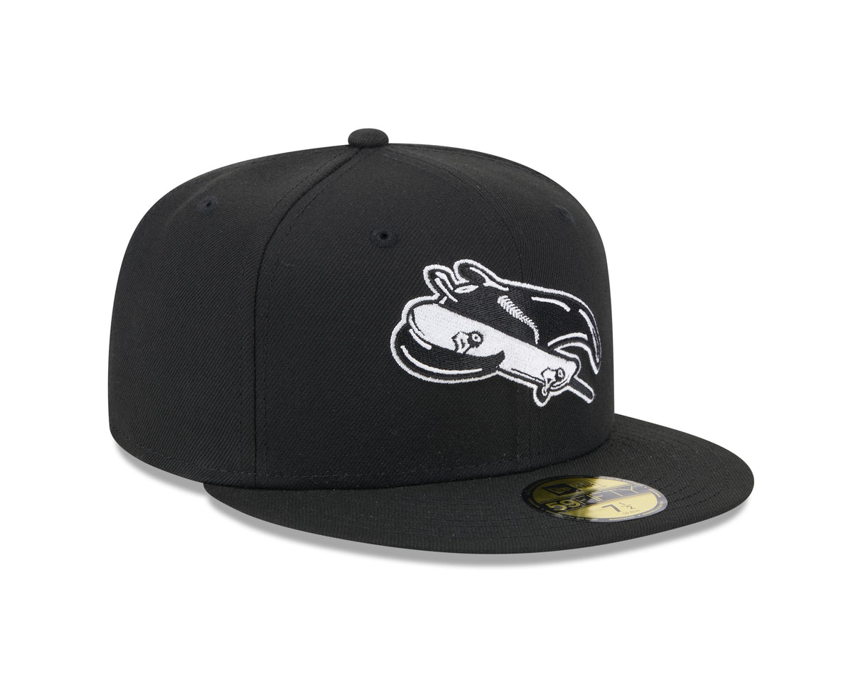Tampa Bay Rays Black and White 59FIFTY Fitted